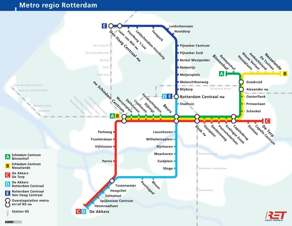 Rotterdam ভূগর্ভস্থ মানচিত্র