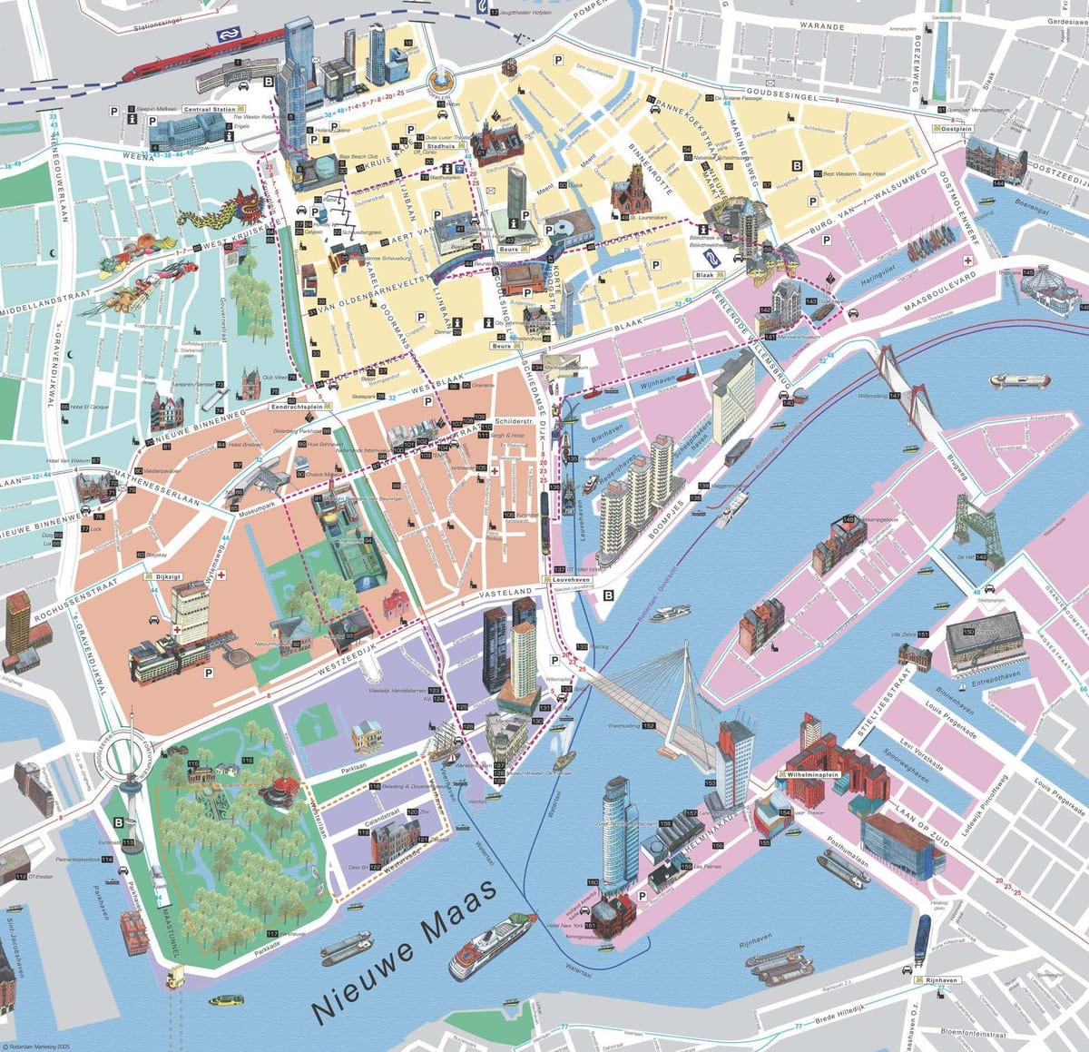 মানচিত্র Rotterdam ঘুরে বেড়ানোর 