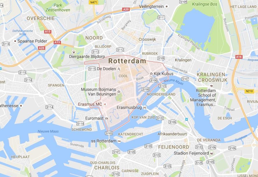 Rotterdam সেন্টার মানচিত্র